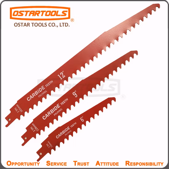 Lâminas de serra recíproca com ponta de carboneto para cortar madeira embutida com prego