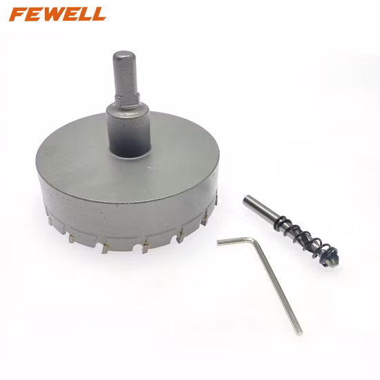 Alça triangular de liga de carboneto de tungstênio Tct de alta qualidade serra de furo diâmetro 90 mm para perfuração de madeira de aço inoxidável de metal